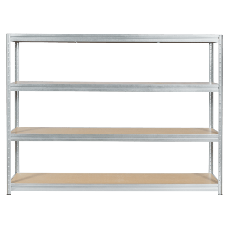 Метален стелаж MEGA 177x240x60 см, до 450 кг на рафт - цинк, снимка 2