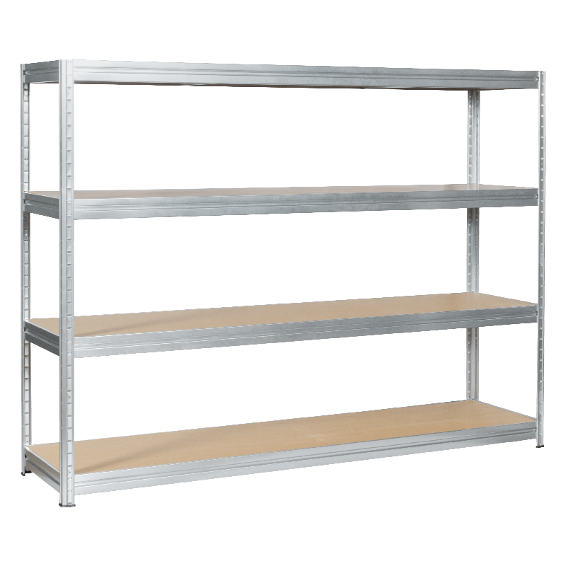 Метален стелаж MEGA 177x240x45 см, до 450 кг на рафт - цинк, снимка 3