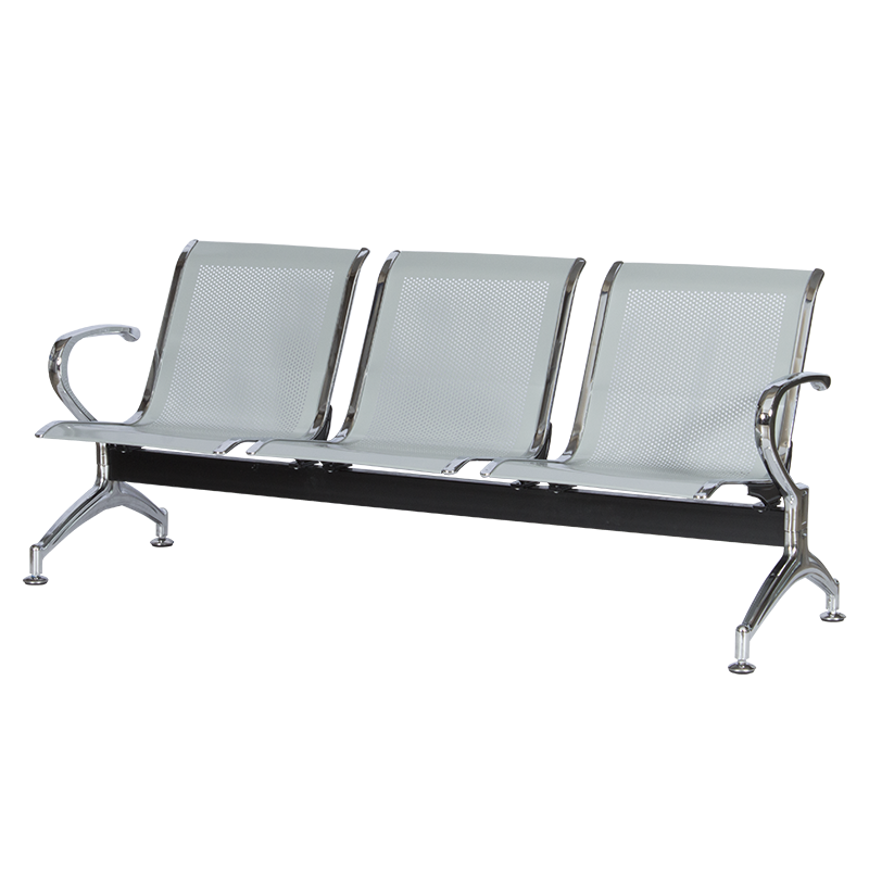 Посетителска пейка с 3 места Carmen CR-1030-3 - сребърна, снимка 3