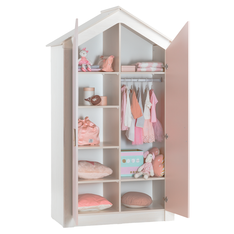 Двукрилен детски гардероб PINK HOUSE, снимка 2