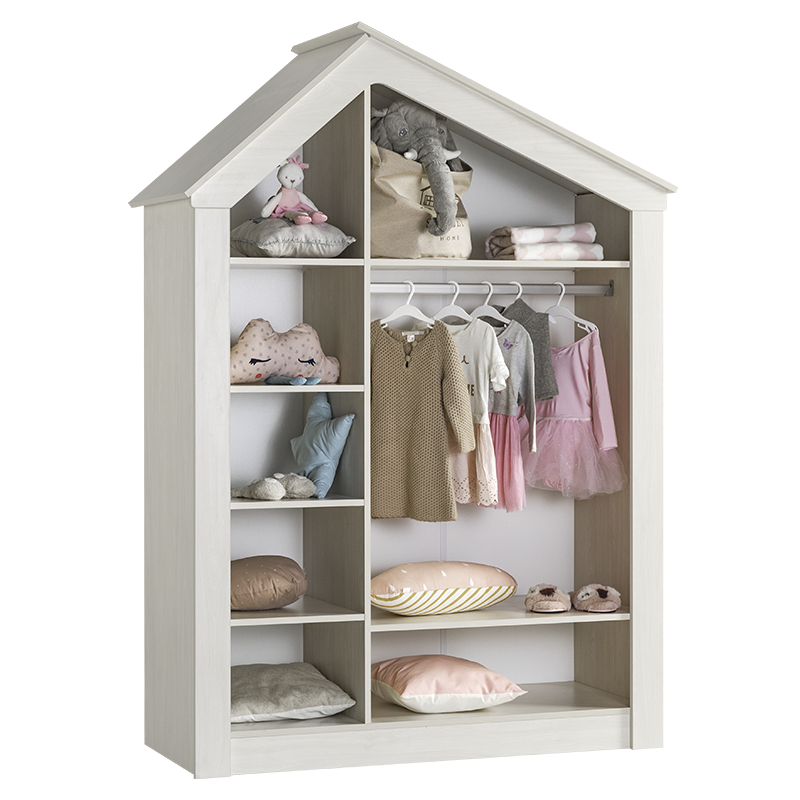 Трикрилен детски гардероб PINK HOUSE, снимка 2
