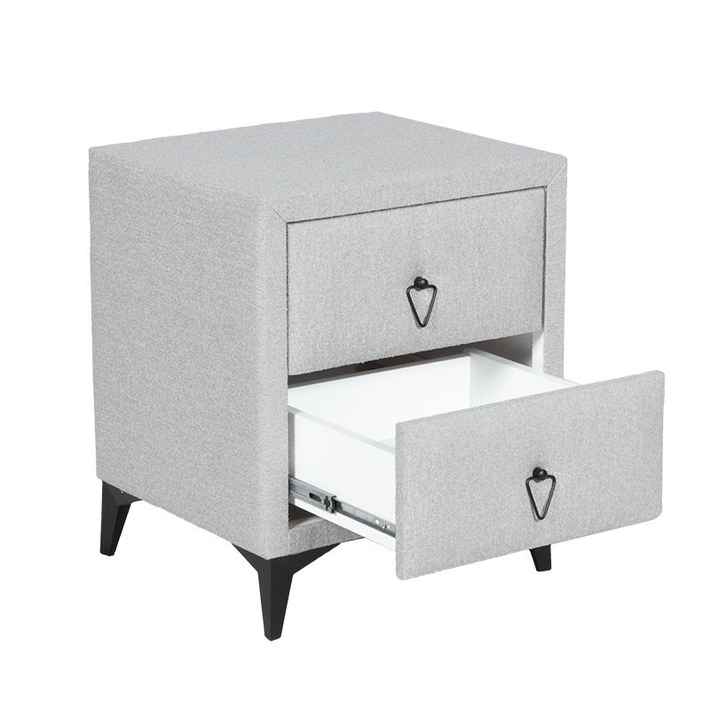 Нощно шкафче за спалня KOLAJEN LINEN - сив 02, снимка 4