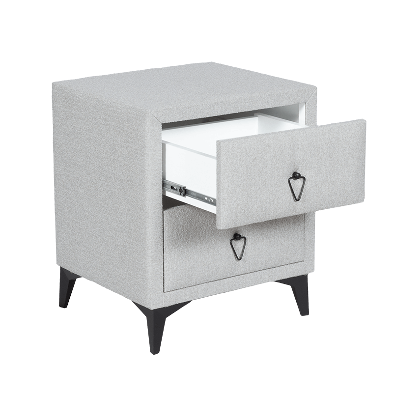 Нощно шкафче за спалня KOLAJEN LINEN - сив 02, снимка 5
