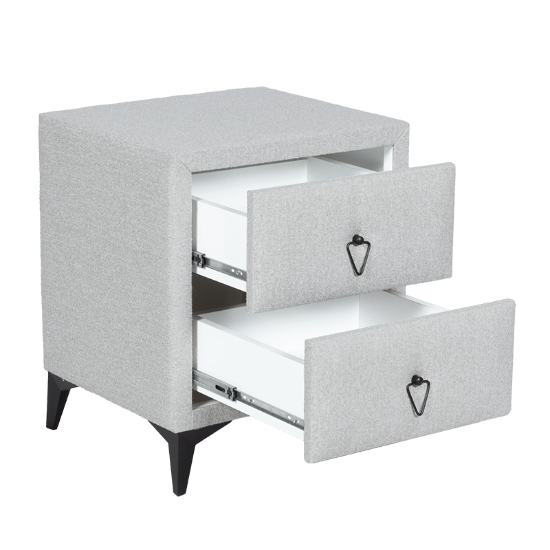 Нощно шкафче за спалня KOLAJEN LINEN - сив 02, снимка 6