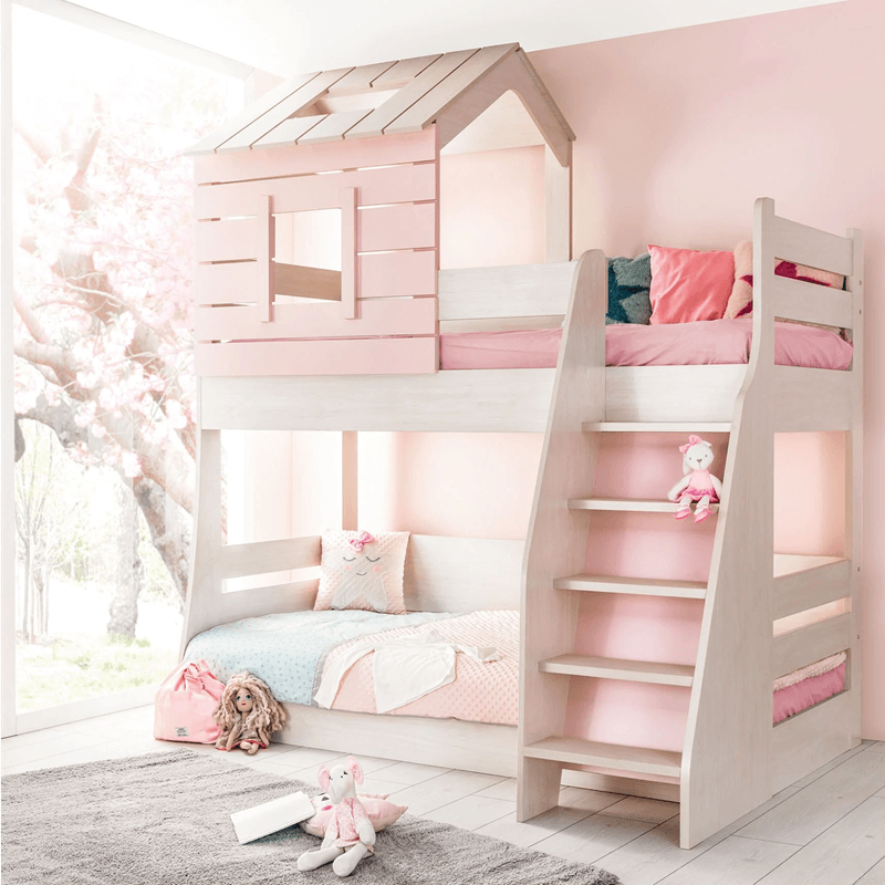Двуетажно детско легло PINK HOUSE - дясно, снимка 2