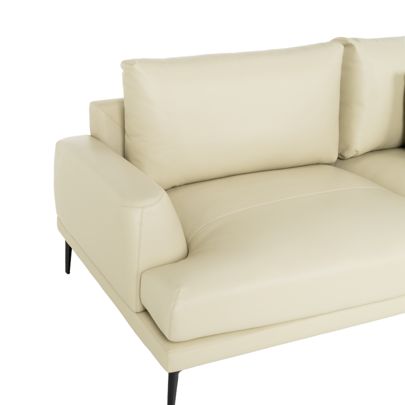 Кожен диван - тройка GRASTEN LUX - крем, снимка 5