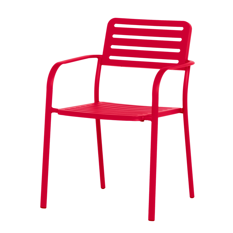Метален градински стол WASE - червен, снимка 3