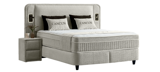 Тапицирана спалня с матрак CANCUN 180 x 200 - бежов 07, снимка 8
