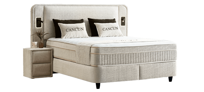 Тапицирана спалня с матрак CANCUN 160 x 200 - крем 01, снимка 8