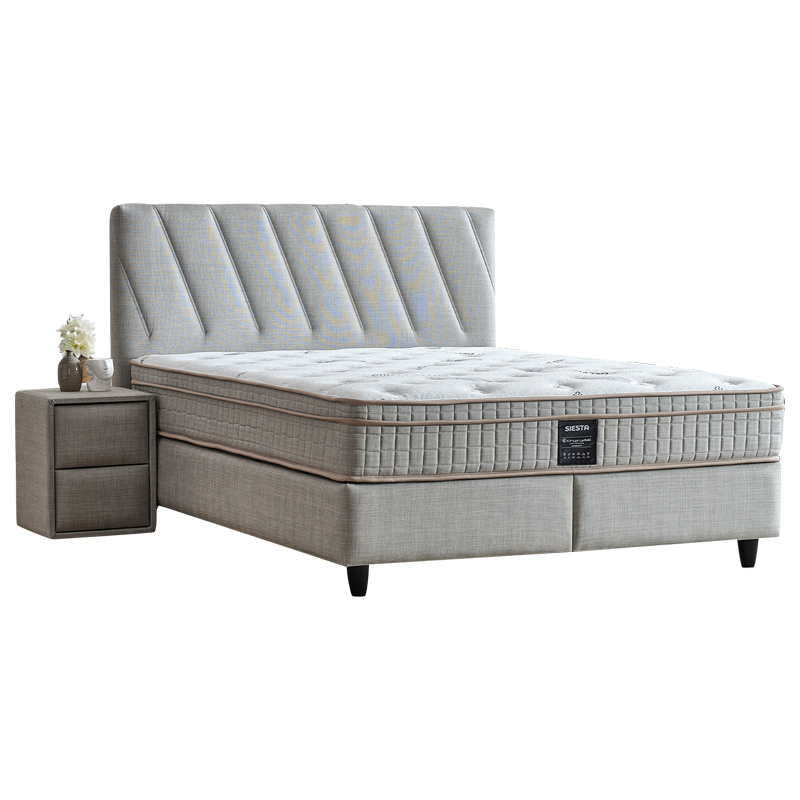 Тапицирана спалня с матрак SIESTA 140 x 200 - сив 02