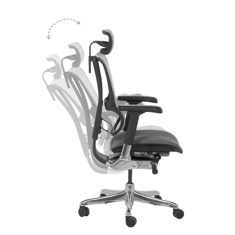 Ергономичен стол ERGOHUMAN IOO ELITE 2 - черна рамка - сив, снимка 8