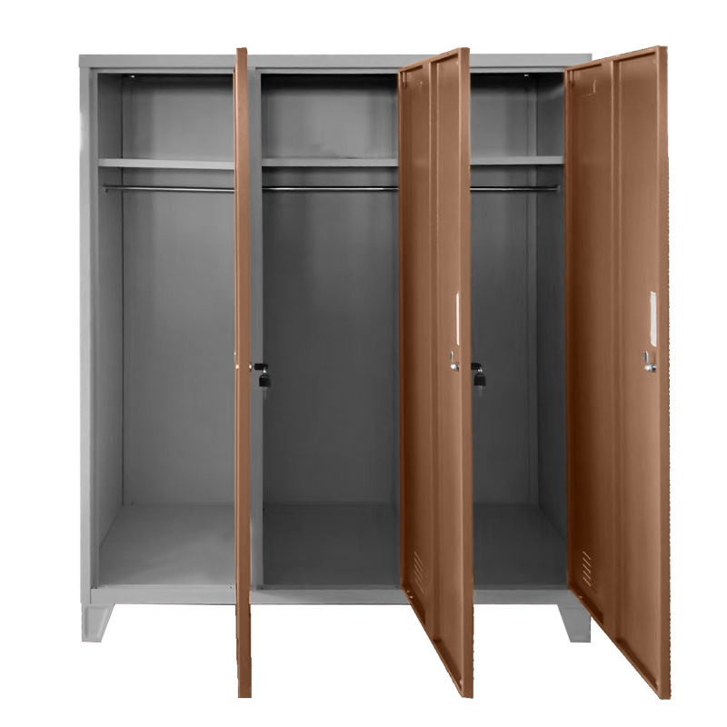 Метален шкаф Carmen CR-1604-3 JZ - сив / светлокафяв, снимка 2