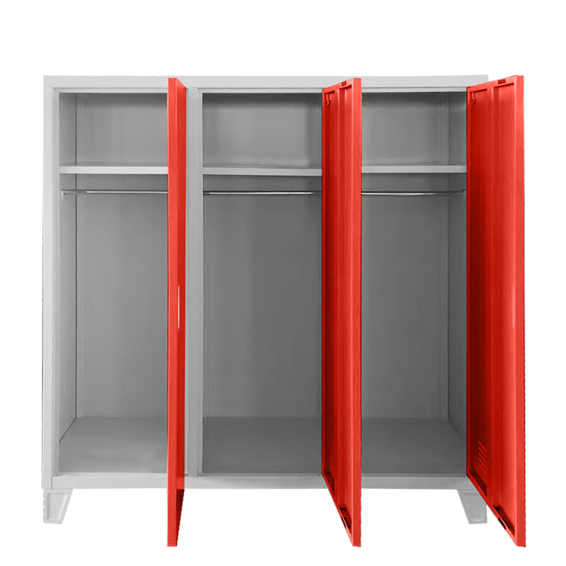 Метален шкаф Carmen CR-1605-3 JZ - сив / червен, снимка 3