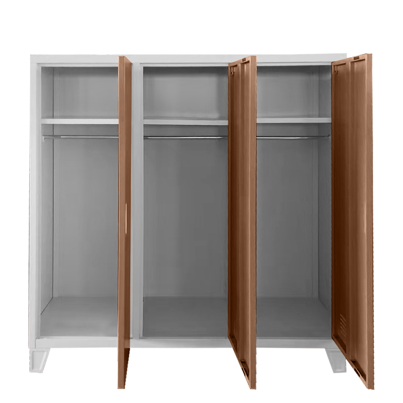 Метален шкаф Carmen CR-1605-3 JZ - сив / светлокафяв, снимка 3