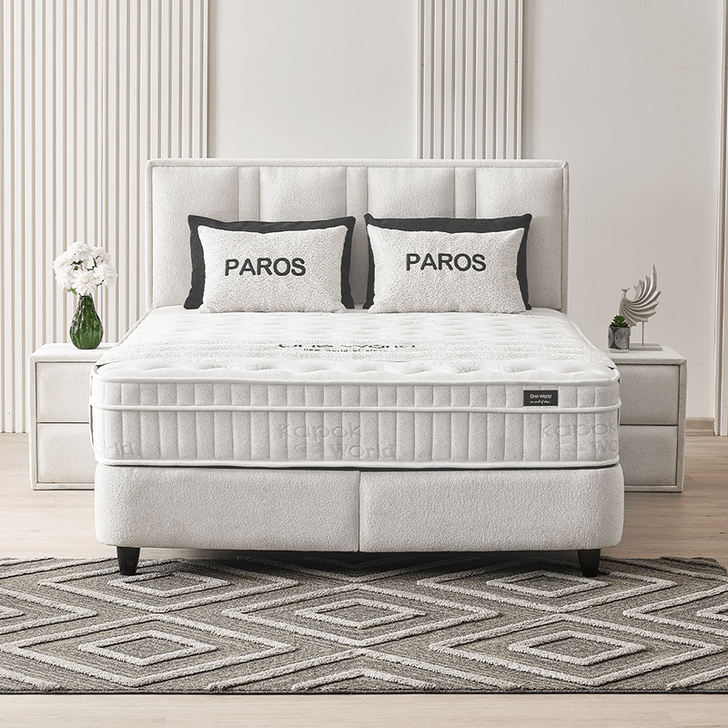 Тапицирана спалня с матрак PAROS 140 х 200 - крем AN, снимка 3