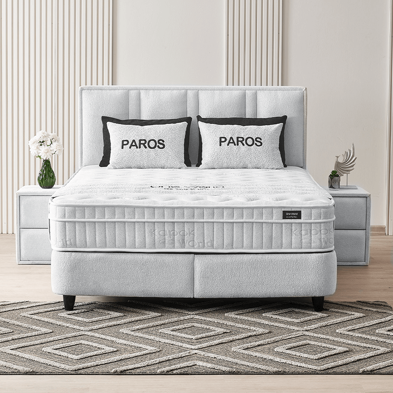 Тапицирана спалня с матрак PAROS 140 х 200 - сребърен AN, снимка 3