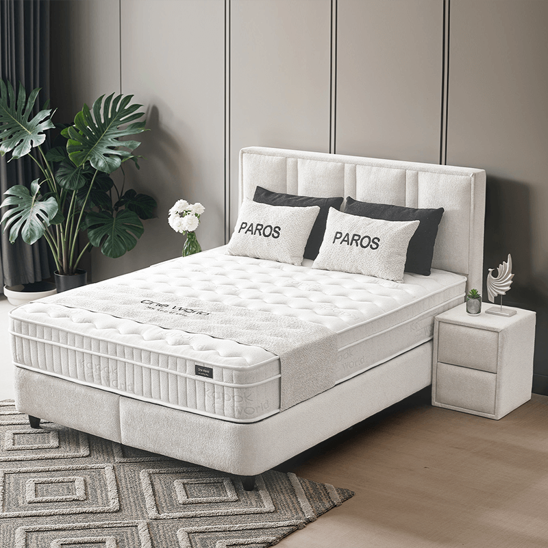 Тапицирана спалня с матрак PAROS 180 х 200 - крем AN, снимка 2