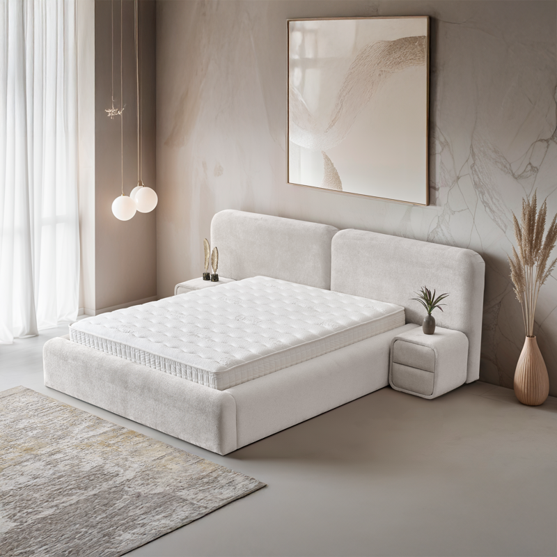 Тапицирана спалня с матрак MYKONOS 160 х 200 - перла SY, снимка 2
