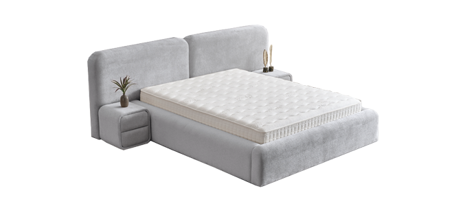 Тапицирана спалня с матрак MYKONOS 160 х 200 - сребърен AN, снимка 4
