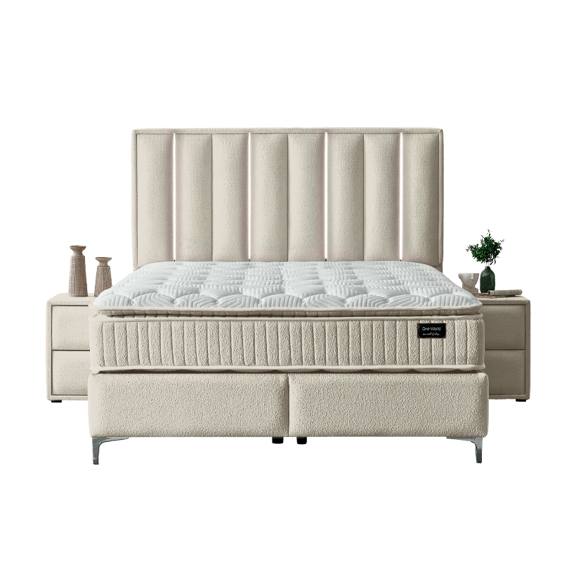 Тапицирана спалня с матрак MINI MOONLIGHT 140 х 200 - бежов 02, снимка 4