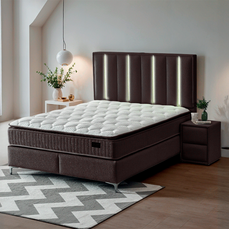 Тапицирана спалня с матрак MINI MOONLIGHT 140 х 200 - антрацит 680, снимка 2