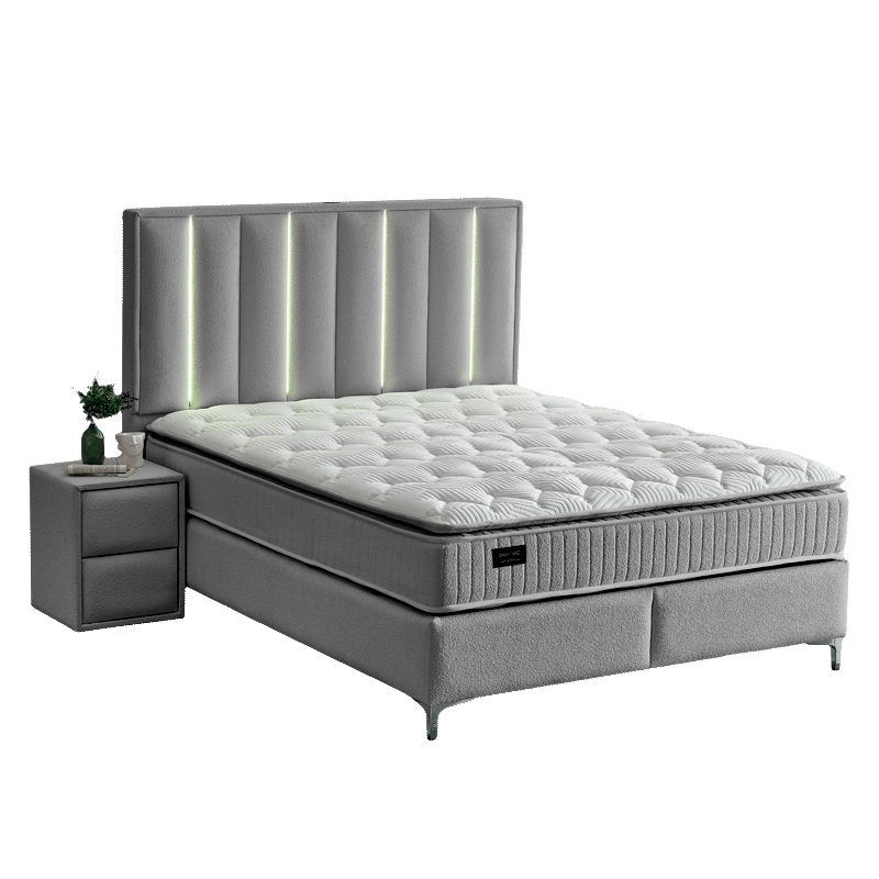 Тапицирана спалня с матрак MINI MOONLIGHT 160 х 200 - сив 620