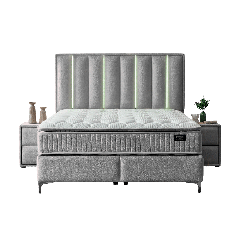 Тапицирана спалня с матрак MINI MOONLIGHT 160 х 200 - сив 620, снимка 4