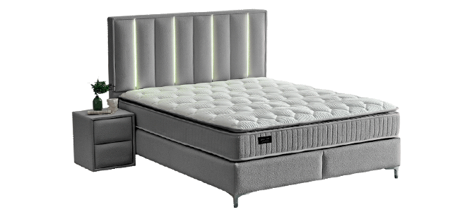 Тапицирана спалня с матрак MINI MOONLIGHT 160 х 200 - сив 620, снимка 8