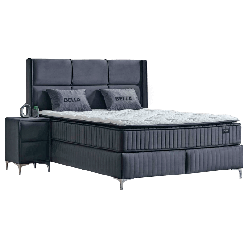 Тапицирана спалня с матрак BELLA 180 x 200 - антрацит 29