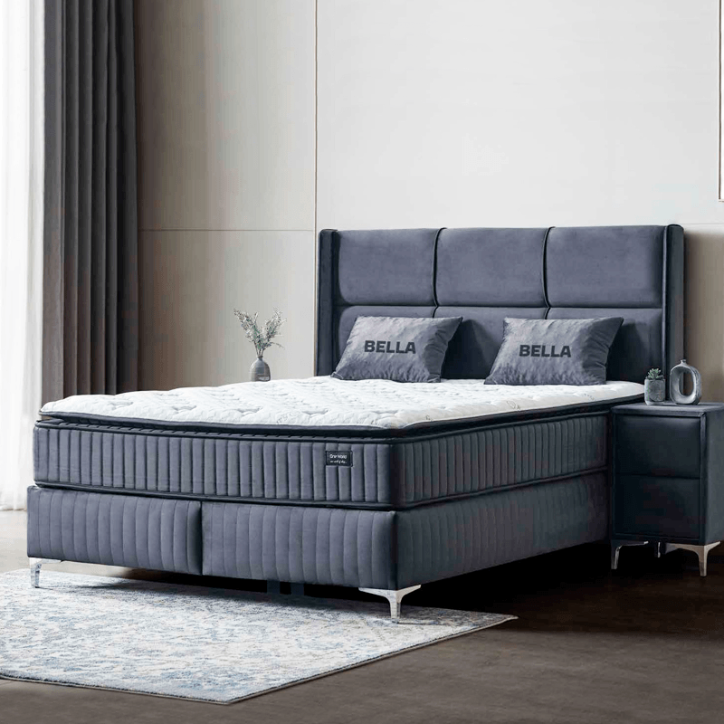 Тапицирана спалня с матрак BELLA 180 x 200 - антрацит 29, снимка 4