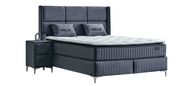 Тапицирана спалня с матрак BELLA 180 x 200 - антрацит 29, снимка 7