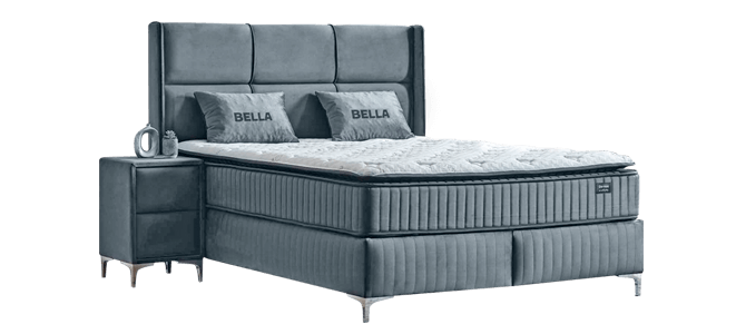 Тапицирана спалня с матрак BELLA 180 x 200 - сив 32, снимка 6