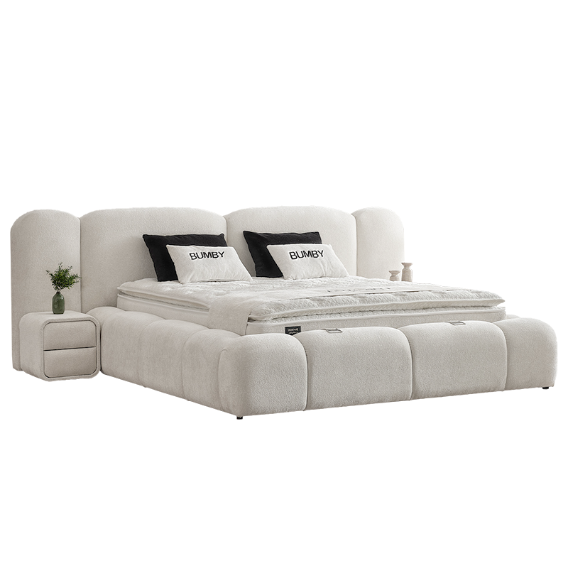 Тапицирана спалня с матрак BUMBY 180 x 200 - бял 01