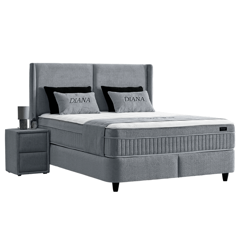 Тапицирана спалня с матрак DIANA 140 x 200 - тъмносив 328