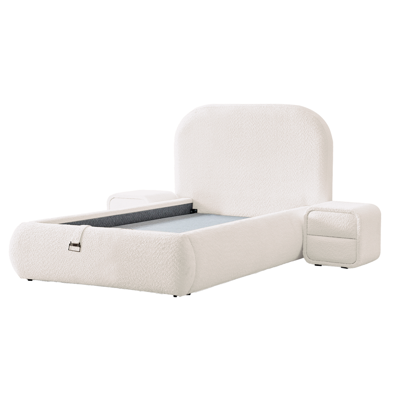 Тапицирано легло с матрак FABER 90 х 200 - слонова кост AN, снимка 4