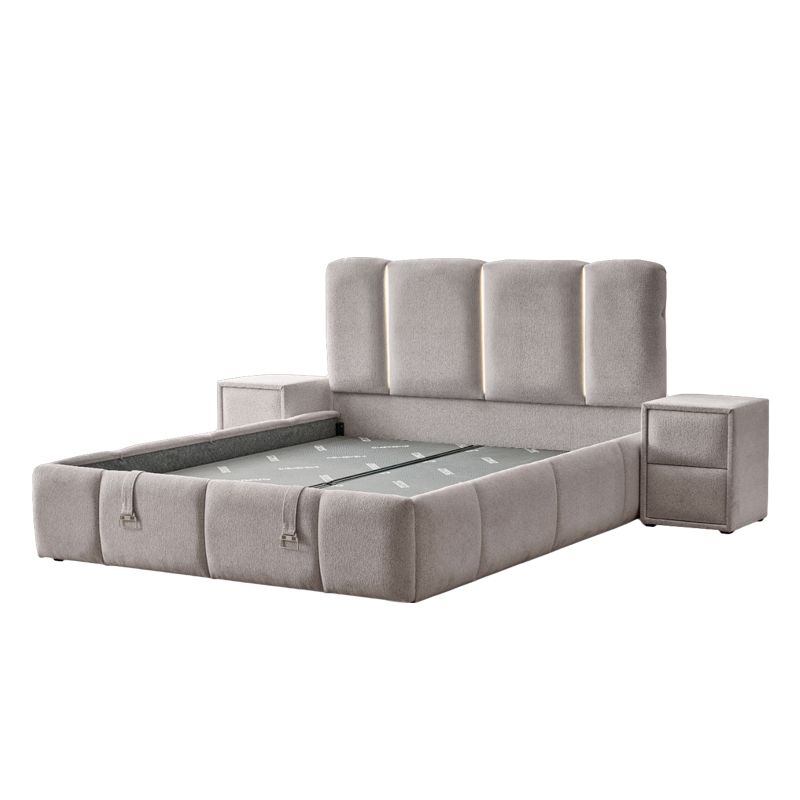 Тапицирана спалня с матрак ALLURE 160 x 200 - бежов 020, снимка 4