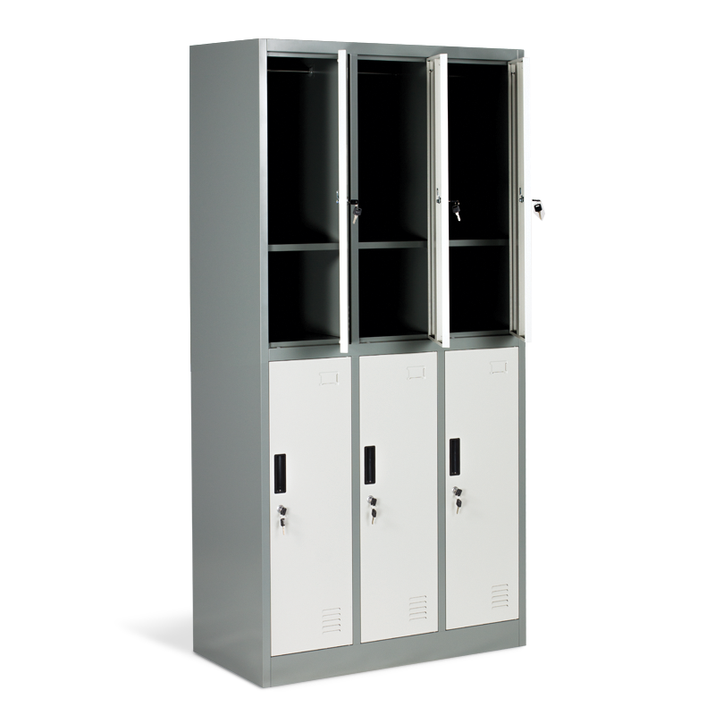 Метален шкаф Carmen CR-1243 J LUX - сив / тъмносив, снимка 2