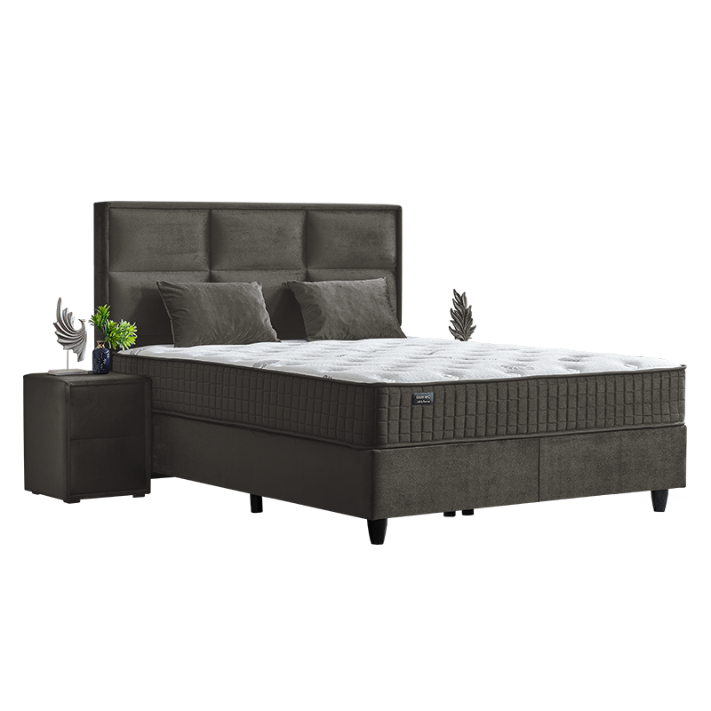 Тапицирана спалня с матрак CARIA 160 x 200 - антрацит 190