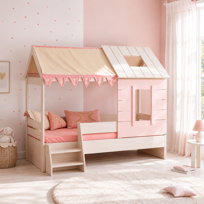 Детско легло къща PINK HOUSE - 90 х 200, снимка 2