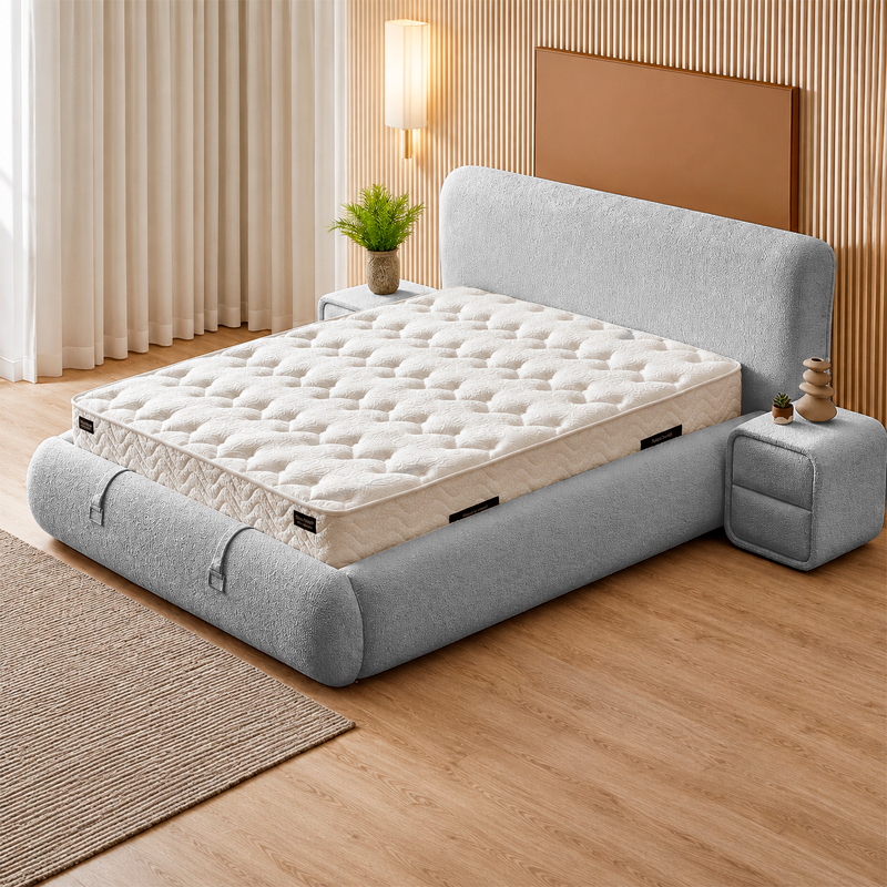 Тапицирана спалня с матрак RODOS PRO 160 х 200 - сив 18, снимка 2