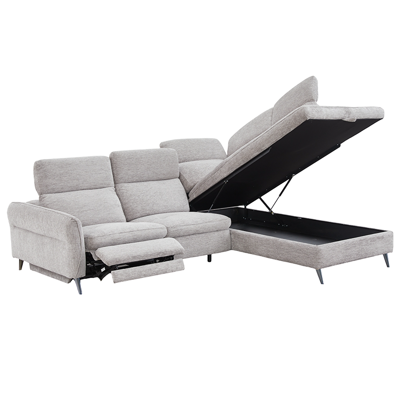 Ъглов разтегателен диван PORTICI LUX - сив, снимка 6