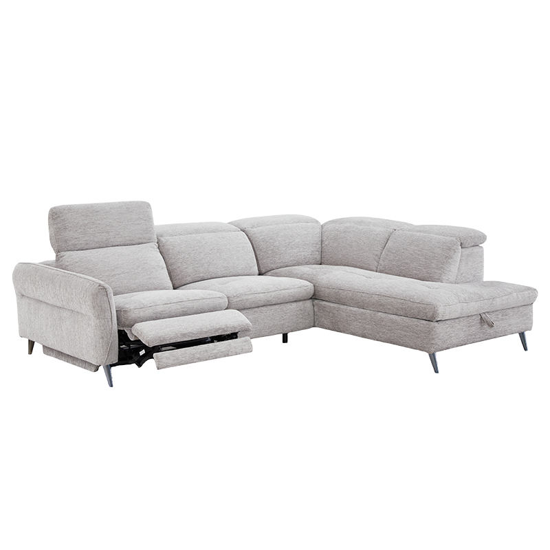 Ъглов разтегателен диван PORTICI LUX - сив, снимка 7