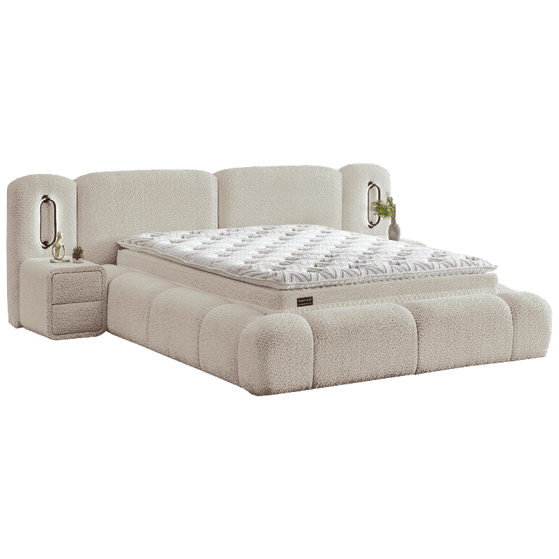 Тапицирана спалня с матрак BUMBY LUX 180 x 200 - перла SY