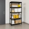 Metal rack STAR 180x90x45 cm, up to 275 kg per shelf - black 