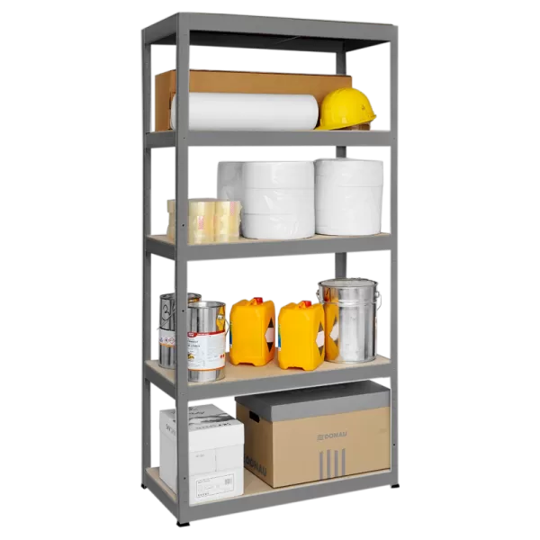 Metal rack STAR 180x90x45 cm, up to 350 kg per shelf - grey