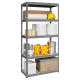 Metal rack STAR 180x90x45 cm, up to 350 kg per shelf - grey