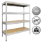 Metal rack MEGA 177x200x60 cm, up to 500 kg per shelf - zinc