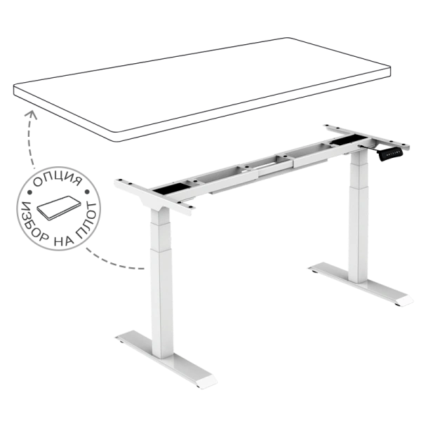 Lifting frame for adjustable office desk Carmen CR-223 - white