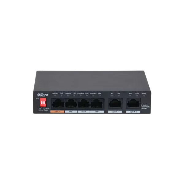 Dahua PFS3006-4GT-60-V2 6-Port Unmanaged Desktop Switch with 4-Port PoE
