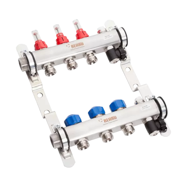 REHAU Stainless steel manifold HKV-D3 AG - 3 loops - 13801301102